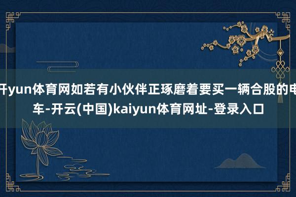 开yun体育网如若有小伙伴正琢磨着要买一辆合股的电车-开云(中国)kaiyun体育网址-登录入口
