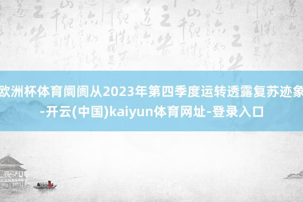 欧洲杯体育阛阓从2023年第四季度运转透露复苏迹象-开云(中国)kaiyun体育网址-登录入口
