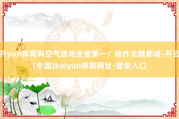 开yun体育网空气质地全省第一！动作北魏都城-开云(中国)kaiyun体育网址-登录入口