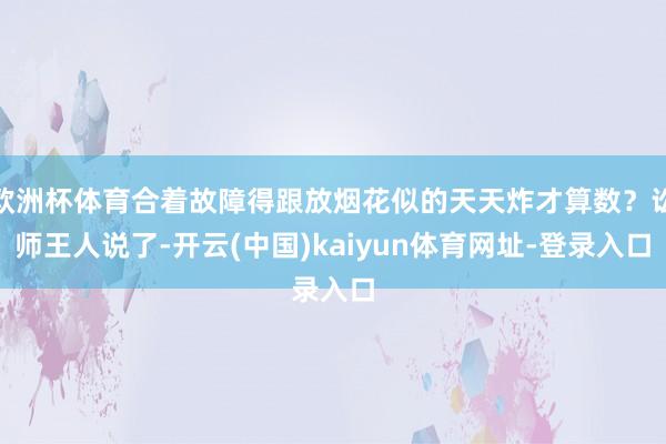 欧洲杯体育合着故障得跟放烟花似的天天炸才算数？讼师王人说了-开云(中国)kaiyun体育网址-登录入口