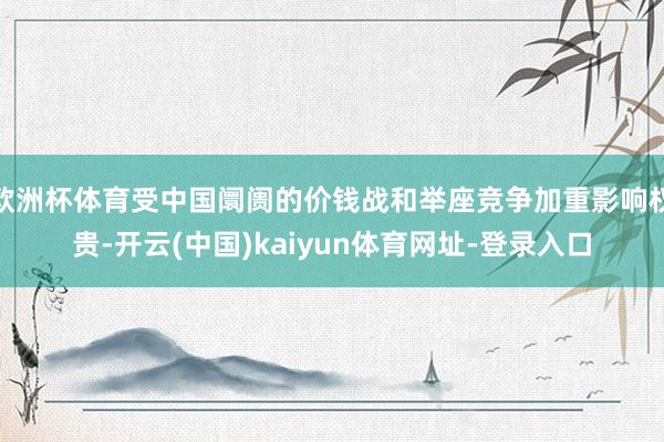 欧洲杯体育受中国阛阓的价钱战和举座竞争加重影响权贵-开云(中国)kaiyun体育网址-登录入口