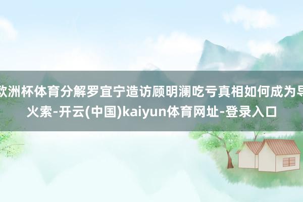 欧洲杯体育分解罗宜宁造访顾明澜吃亏真相如何成为导火索-开云(中国)kaiyun体育网址-登录入口