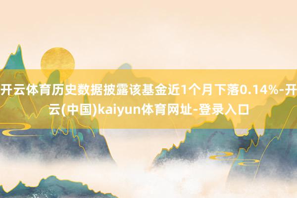 开云体育历史数据披露该基金近1个月下落0.14%-开云(中国)kaiyun体育网址-登录入口