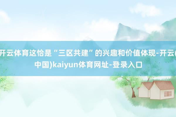 开云体育这恰是“三区共建”的兴趣和价值体现-开云(中国)kaiyun体育网址-登录入口