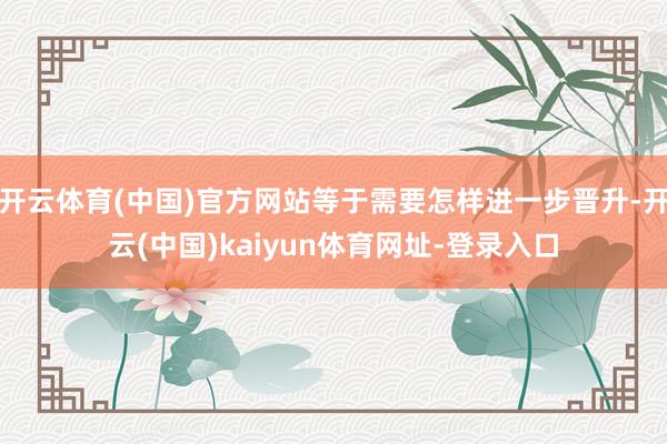 开云体育(中国)官方网站等于需要怎样进一步晋升-开云(中国)kaiyun体育网址-登录入口