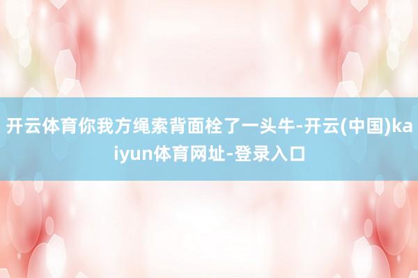 开云体育你我方绳索背面栓了一头牛-开云(中国)kaiyun体育网址-登录入口