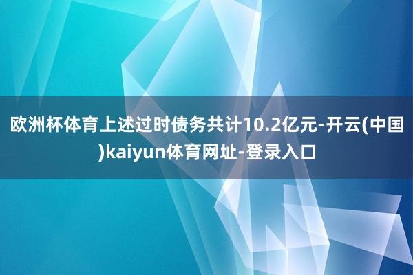欧洲杯体育　　上述过时债务共计10.2亿元-开云(中国)kaiyun体育网址-登录入口