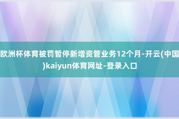 欧洲杯体育被罚暂停新增资管业务12个月-开云(中国)kaiyun体育网址-登录入口