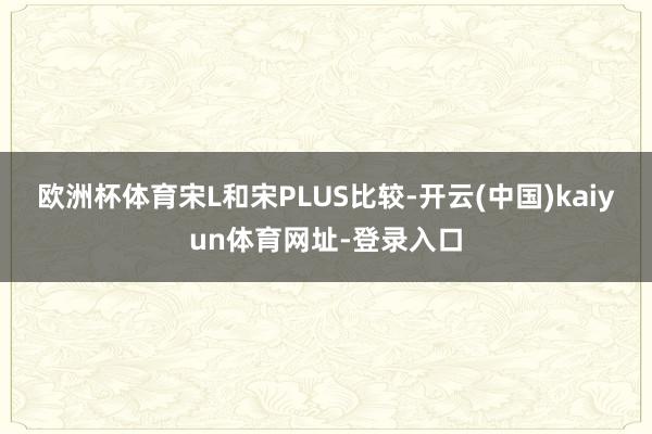 欧洲杯体育宋L和宋PLUS比较-开云(中国)kaiyun体育网址-登录入口
