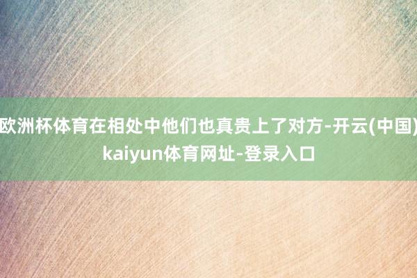 欧洲杯体育在相处中他们也真贵上了对方-开云(中国)kaiyun体育网址-登录入口