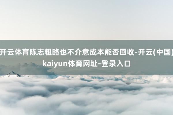 开云体育陈志粗略也不介意成本能否回收-开云(中国)kaiyun体育网址-登录入口