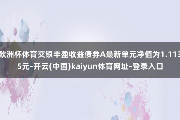 欧洲杯体育交银丰盈收益债券A最新单元净值为1.1135元-开云(中国)kaiyun体育网址-登录入口