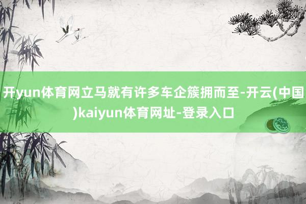 开yun体育网立马就有许多车企簇拥而至-开云(中国)kaiyun体育网址-登录入口