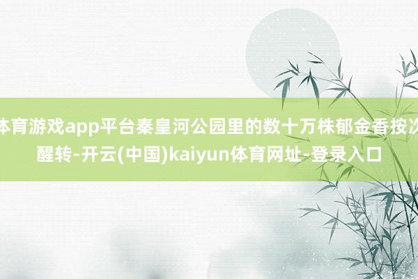 体育游戏app平台秦皇河公园里的数十万株郁金香按次醒转-开云(中国)kaiyun体育网址-登录入口