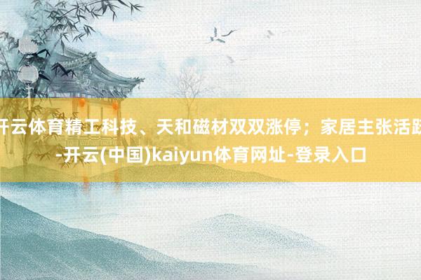 开云体育精工科技、天和磁材双双涨停；家居主张活跃-开云(中国)kaiyun体育网址-登录入口