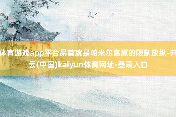 体育游戏app平台昂首就是帕米尔高原的限制放纵-开云(中国)kaiyun体育网址-登录入口