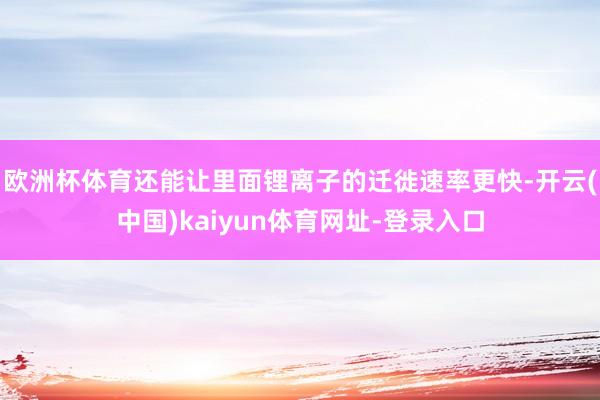 欧洲杯体育还能让里面锂离子的迁徙速率更快-开云(中国)kaiyun体育网址-登录入口