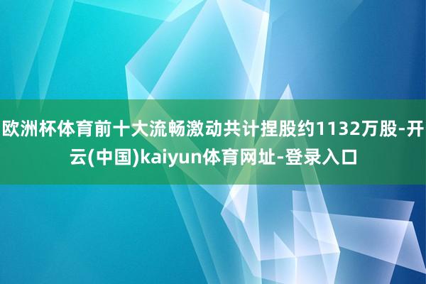 欧洲杯体育前十大流畅激动共计捏股约1132万股-开云(中国)kaiyun体育网址-登录入口