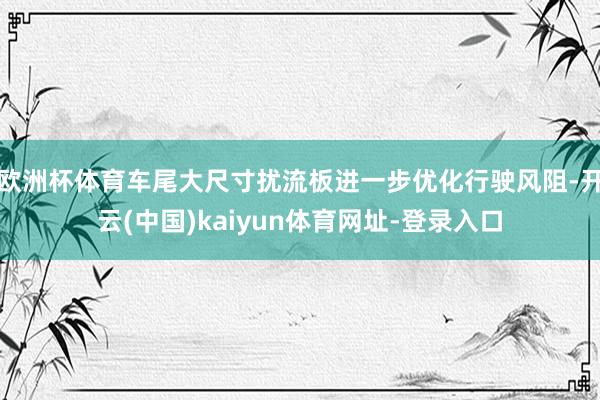 欧洲杯体育车尾大尺寸扰流板进一步优化行驶风阻-开云(中国)kaiyun体育网址-登录入口